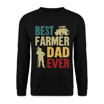 Farming Farmer Dad Father Vintage - Unisex Pullover - Schwarz - Vorne - Alina (178cm) & Michal (187cm)