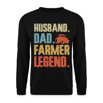 Farming Farmer Dad Father Vintage - Unisex Sweatshirt - black - Front - Alina (178cm) & Michal (187cm)