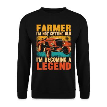 Farming Farmer Retired Vintage - Unisex Sweatshirt - black - Front - Alina (178cm) & Michal (187cm)
