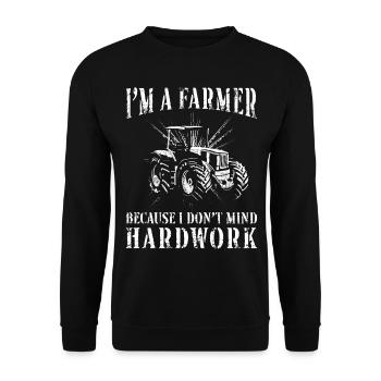 Farming Farmer Vintage Tractor I'm - Unisex Sweatshirt - black - Front - Alina (178cm) & Michal (187cm)