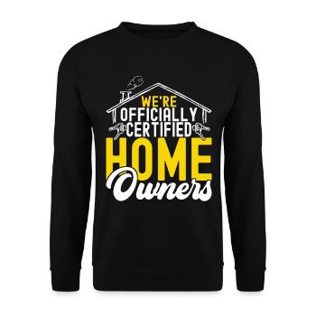 Achat d’une maison pour les propriétaires - Sweat-shirt Unisexe - noir - Devant - Alina (178cm) & Michal (187cm)
