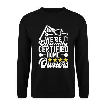 Achat d’une maison pour les propriétaires - Sweat-shirt Unisexe - noir - Devant - Alina (178cm) & Michal (187cm)
