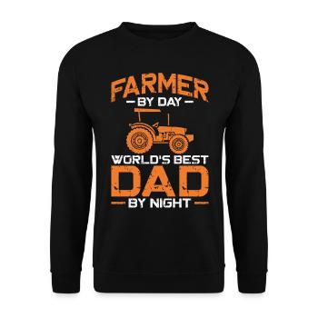 Farming Farmer Dad Father Vintage - Unisex Sweatshirt - black - Front - Alina (178cm) & Michal (187cm)