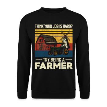 Farming Farmer Vintage Tractor - Unisex Pullover - Schwarz - Vorne - Alina (178cm) & Michal (187cm)
