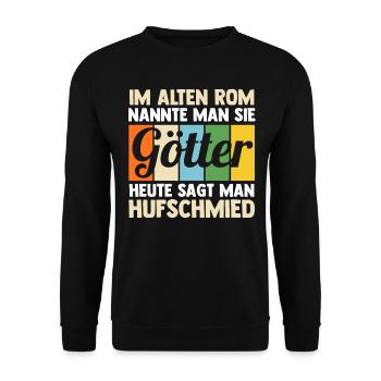 Hufbeschlagschmied Pferdeschmied Hufschmied - Unisex Pullover - Schwarz - Vorne - Alina (178cm) & Michal (187cm)