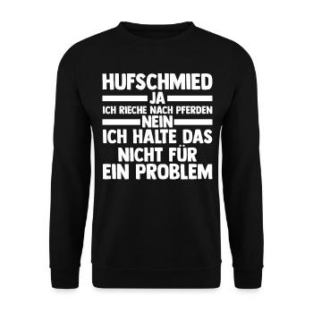 Hufbeschlagschmied Pferdeschmied Hufschmied - Unisex Pullover - Schwarz - Vorne - Alina (178cm) & Michal (187cm)
