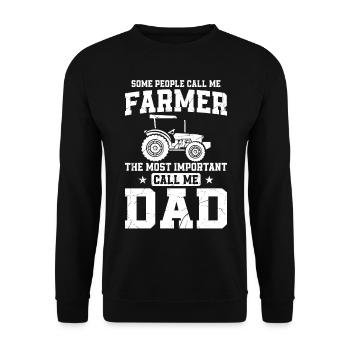 Farming Farmer Dad Father Vintage - Unisex Sweatshirt - black - Front - Alina (178cm) & Michal (187cm)