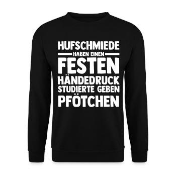 Hufbeschlagschmied Pferdeschmied Hufschmied - Unisex Pullover - Schwarz - Vorne - Alina (178cm) & Michal (187cm)