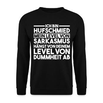 Hufbeschlagschmied Pferdeschmied Hufschmied - Unisex Pullover - Schwarz - Vorne - Alina (178cm) & Michal (187cm)