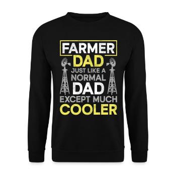 Farming Farmer Dad Father Vintage - Unisex Sweatshirt - black - Front - Alina (178cm) & Michal (187cm)