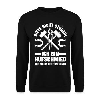 Hufbeschlagschmied Pferdeschmied Hufschmied - Unisex Pullover - Schwarz - Vorne - Alina (178cm) & Michal (187cm)