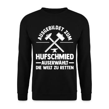 Hufbeschlagschmied Pferdeschmied Hufschmied - Unisex Pullover - Schwarz - Vorne - Alina (178cm) & Michal (187cm)