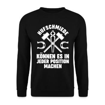 Hufbeschlagschmied Pferdeschmied Hufschmied - Unisex Pullover - Schwarz - Vorne - Alina (178cm) & Michal (187cm)