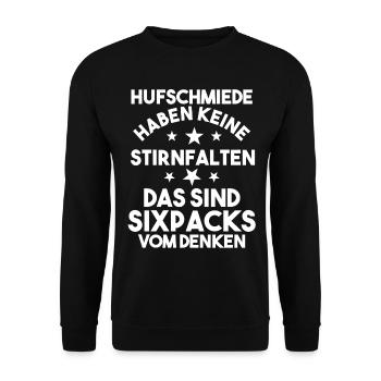 Hufbeschlagschmied Pferdeschmied Hufschmied - Unisex Pullover - Schwarz - Vorne - Alina (178cm) & Michal (187cm)