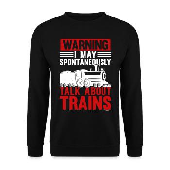 Locomotive - Avertissement je peux spontanément parler Abou - Sweat-shirt Unisexe - noir - Devant - Alina (178cm) & Michal (187cm)