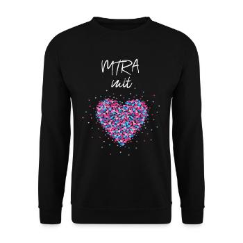 MTRA mit Herz Strahlentherapie Computertomografie - Unisex Pullover - Schwarz - Vorne - Alina (178cm) & Michal (187cm)