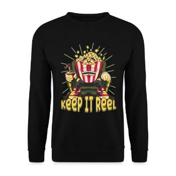 Kino Kino Film Popcorn Kinofilme - Unisex Pullover - Schwarz - Vorne - Alina (178cm) & Michal (187cm)