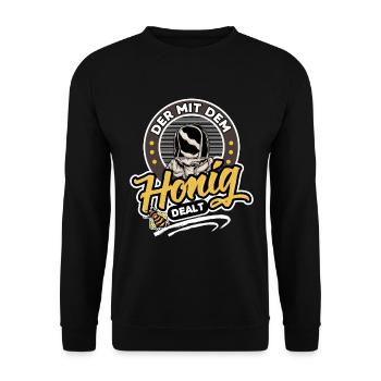 Who deals with honey - Unisex Sweatshirt - black - Front - Alina (178cm) & Michal (187cm)