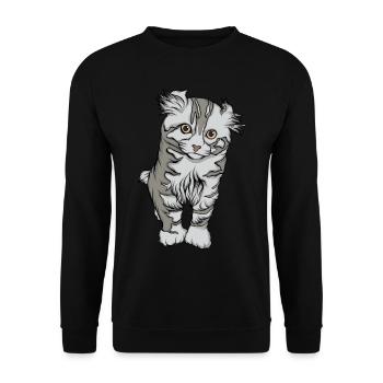 Dame aux chats - Sweat-shirt Unisexe - noir - Devant - Alina (178cm) & Michal (187cm)