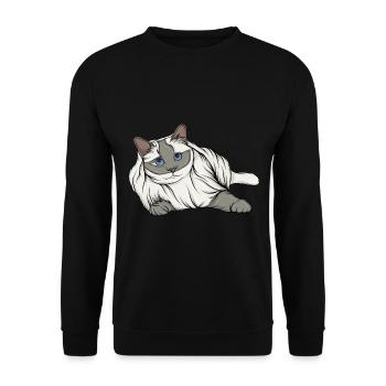 Dame aux chats - Sweat-shirt Unisexe - noir - Devant - Alina (178cm) & Michal (187cm)