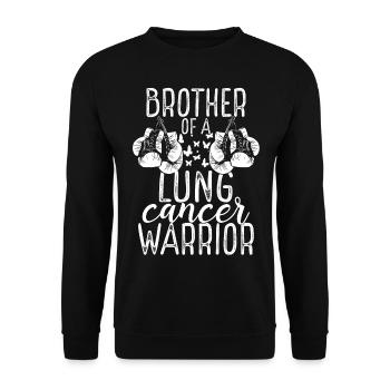 Brother Lung Cancer Awareness Sibling Twin - Unisex Pullover - Schwarz - Vorne - Alina (178cm) & Michal (187cm)