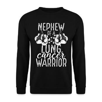 Nephew Lung Cancer Awareness Aunt Uncle - Unisex Pullover - Schwarz - Vorne - Alina (178cm) & Michal (187cm)