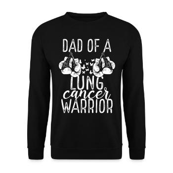 Dad Lung Cancer Awareness Fathers Day Papa - Unisex Pullover - Schwarz - Vorne - Alina (178cm) & Michal (187cm)
