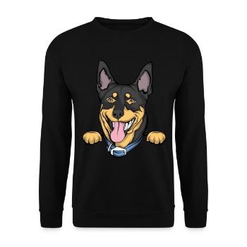 Doberman - Sweat-shirt Unisexe - noir - Devant - Alina (178cm) & Michal (187cm)