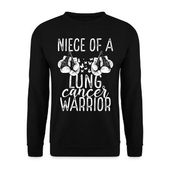 Niece Lung Cancer Awareness Aunt Uncle - Unisex Pullover - Schwarz - Vorne - Alina (178cm) & Michal (187cm)