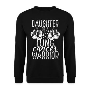 Daughter Lung Cancer Awareness Month Ribbon - Unisex Pullover - Schwarz - Vorne - Alina (178cm) & Michal (187cm)