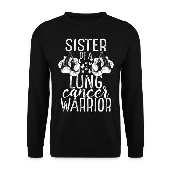 Sister Lung Cancer Awareness Sibling Twin - Unisex Pullover - Schwarz - Vorne - Alina (178cm) & Michal (187cm)