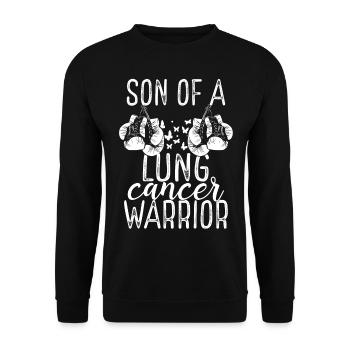 Son Lung Cancer Awareness Month Ribbon - Unisex Pullover - Schwarz - Vorne - Alina (178cm) & Michal (187cm)