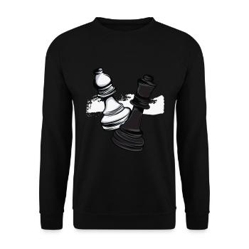 Chess Runner Checkers - Unisex Sweatshirt - black - Front - Alina (178cm) & Michal (187cm)