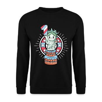 1st birthday child - Unisex Sweatshirt - black - Front - Alina (178cm) & Michal (187cm)