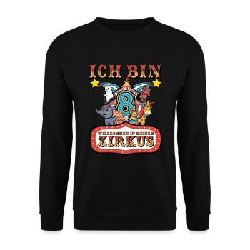 8. Geburtstag - Unisex Pullover - Schwarz - Vorne - Alina (178cm) & Michal (187cm)