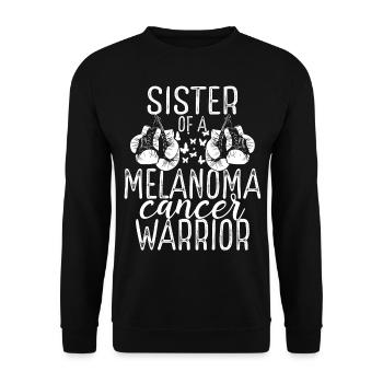 Sister Melanoma Cancer Awareness Sibling Twin - Unisex Sweatshirt - black - Front - Alina (178cm) & Michal (187cm)