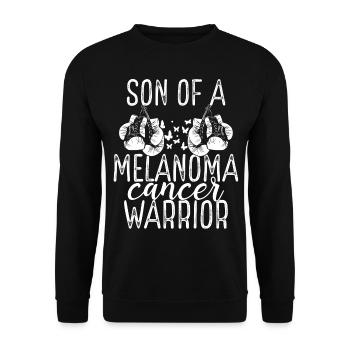 Son Melanoma Cancer Awareness Month Ribbon - Unisex Sweatshirt - black - Front - Alina (178cm) & Michal (187cm)