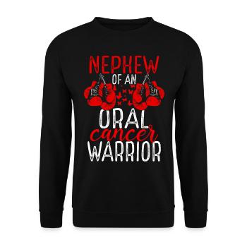 Nephew Oral Cancer Awareness Aunt Uncle - Unisex Pullover - Schwarz - Vorne - Alina (178cm) & Michal (187cm)