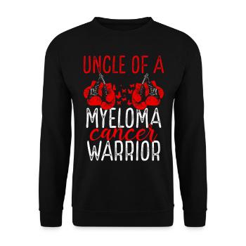 Uncle Myeloma Cancer Awareness Niece Nephew - Unisex Sweatshirt - black - Front - Alina (178cm) & Michal (187cm)