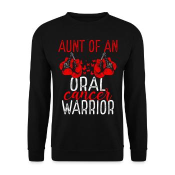 Aunt Oral Cancer Awareness Niece Nephew - Unisex Pullover - Schwarz - Vorne - Alina (178cm) & Michal (187cm)