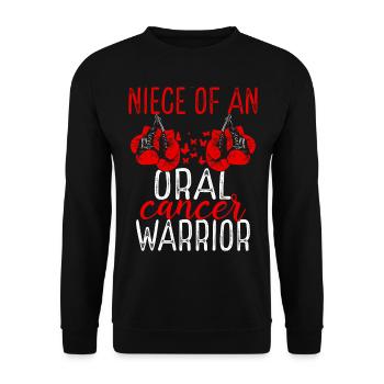 Niece Oral Cancer Awareness Aunt Uncle - Unisex Pullover - Schwarz - Vorne - Alina (178cm) & Michal (187cm)