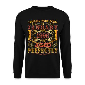 January 1996 - birthday 1996 legends were born. - Unisex Sweatshirt - black - Front - Alina (178cm) & Michal (187cm)