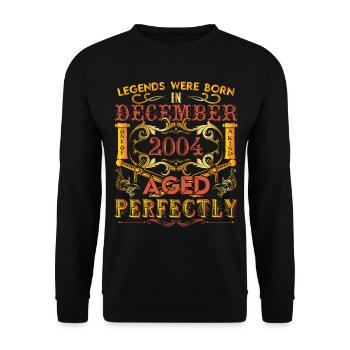 December 2004 - birthday 2004 legends were born. - Unisex Sweatshirt - black - Front - Alina (178cm) & Michal (187cm)