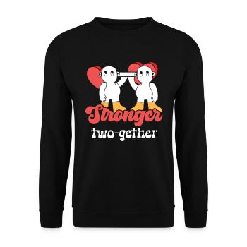 Valentines Couple Stronger Together Lifetime - Unisex Sweatshirt - black - Front - Alina (178cm) & Michal (187cm)