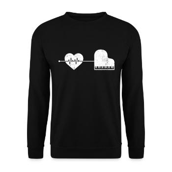 Piano Piano Heartbeat - Unisex Sweatshirt - black - Front - Alina (178cm) & Michal (187cm)