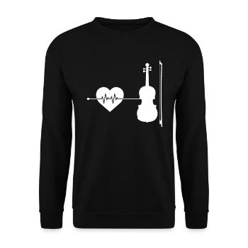 Violin Heartbeat - Unisex Sweatshirt - black - Front - Alina (178cm) & Michal (187cm)