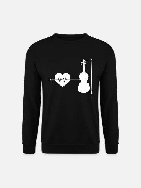 Geige Herzschlag - Unisex Pullover - Schwarz
