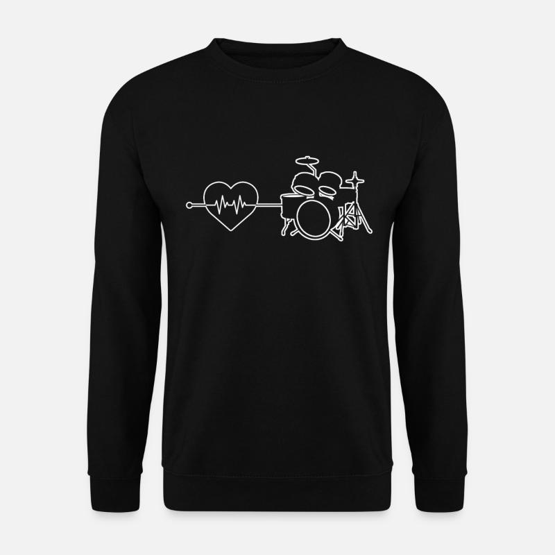 Schlagzeug Herzschlag - Unisex Pullover - Schwarz