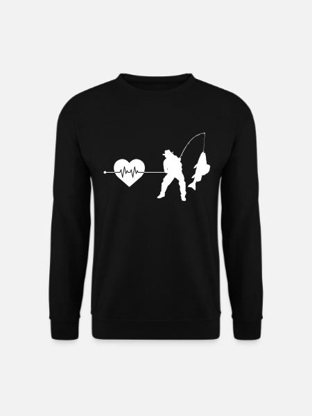 Angeln Herzschlag - Unisex Pullover - Schwarz