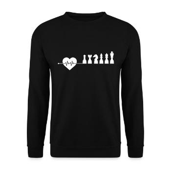 Chess Heartbeat - Unisex Sweatshirt - black - Front - Alina (178cm) & Michal (187cm)
